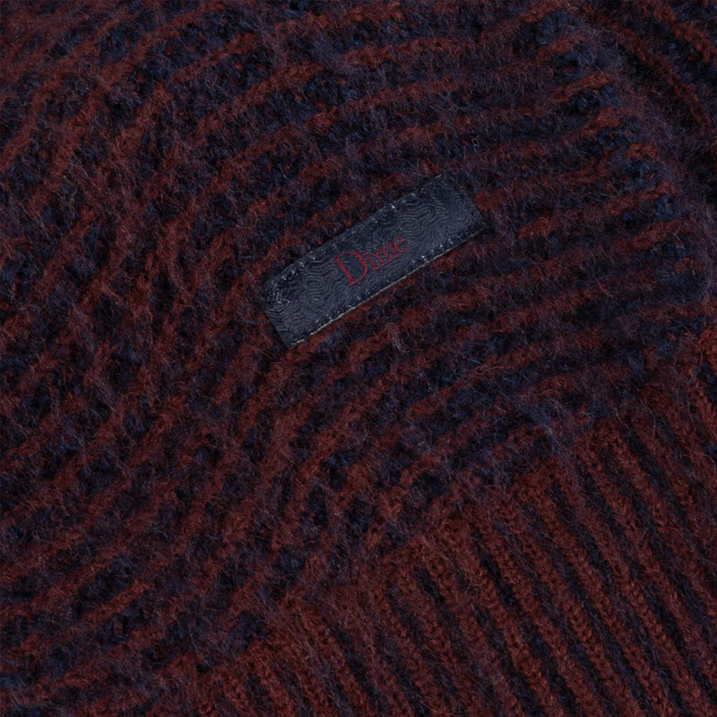 Dime Mohair Wave Knit - Burgundy Brand Tab
