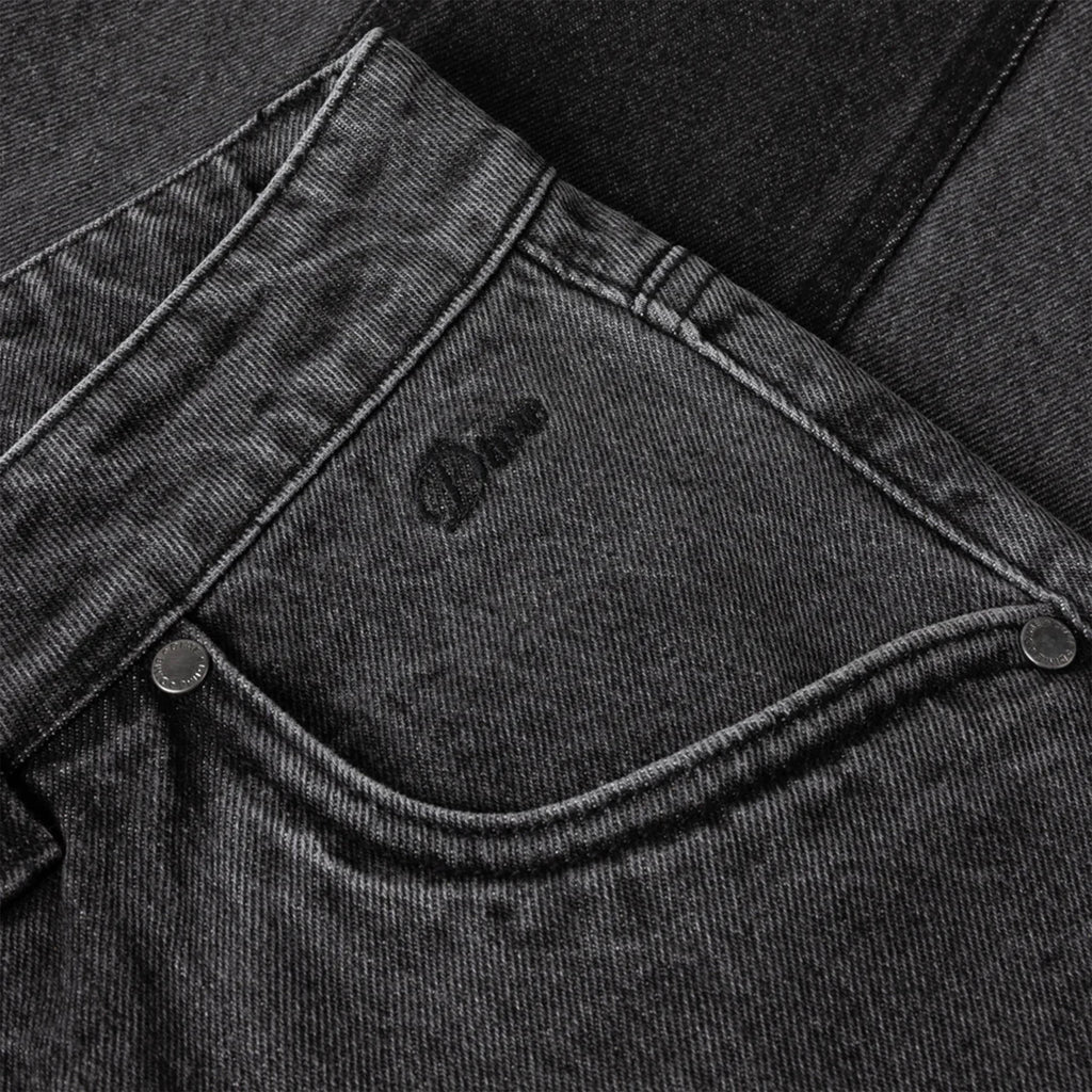 Dime Baggy Denim Pants - Knowtomatic Black - Front Close Up