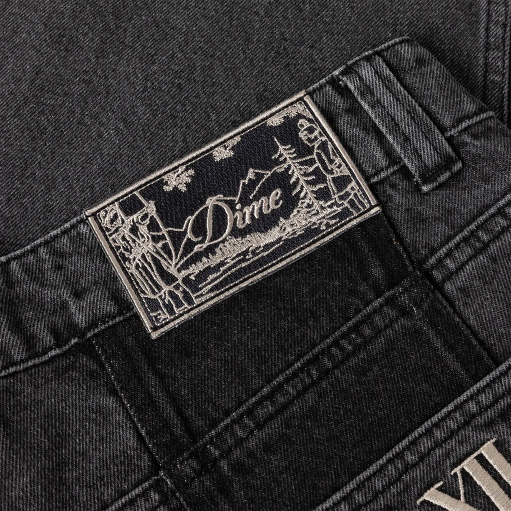 Dime Baggy Denim Pants - Knowtomatic Black - Back Close Up