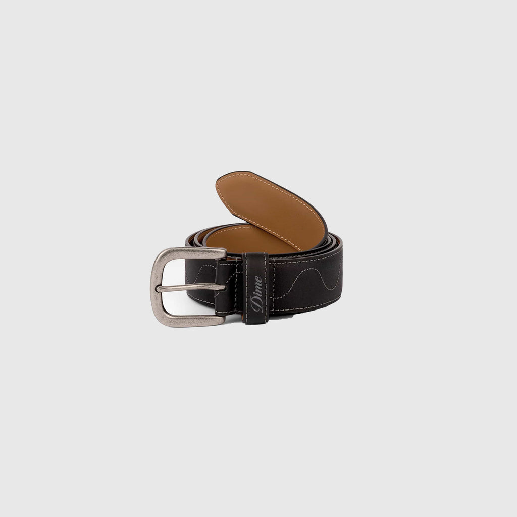 Dime Desert Leather Belt - Black