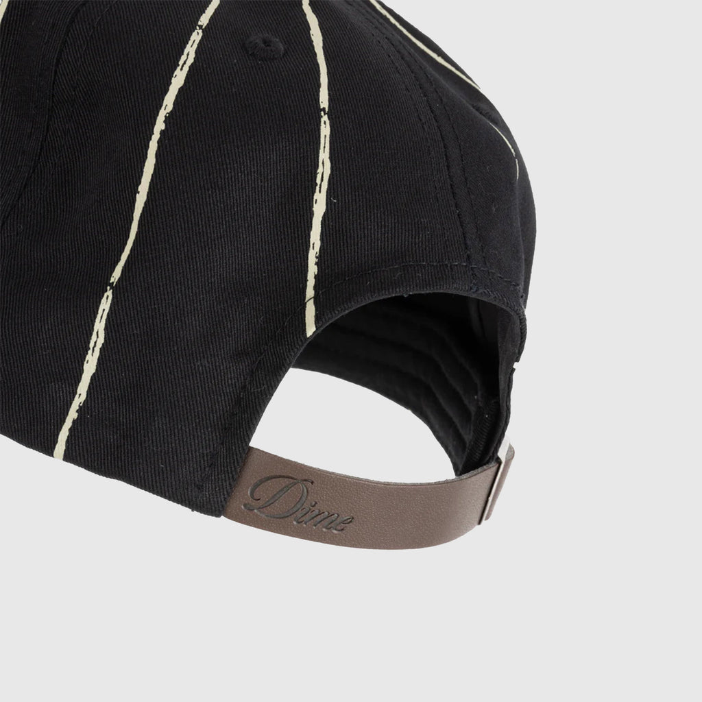Dime Pinstriped Worker Cap - Black - Back Close Up