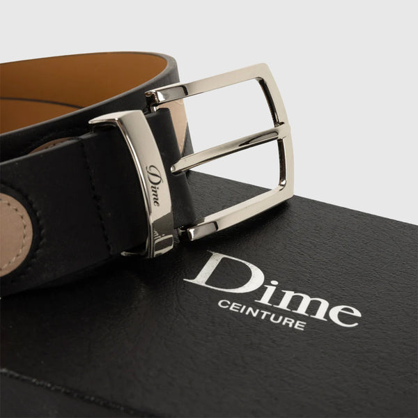 Dime Premium Leather Belt - Black - Close Up