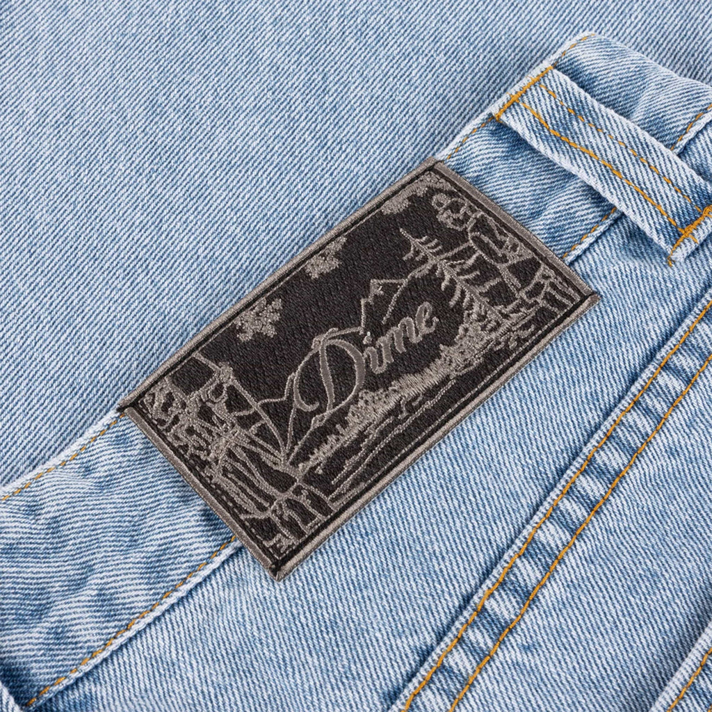 Dime Straight Denim Pants - Blue Washed - Back Close Up