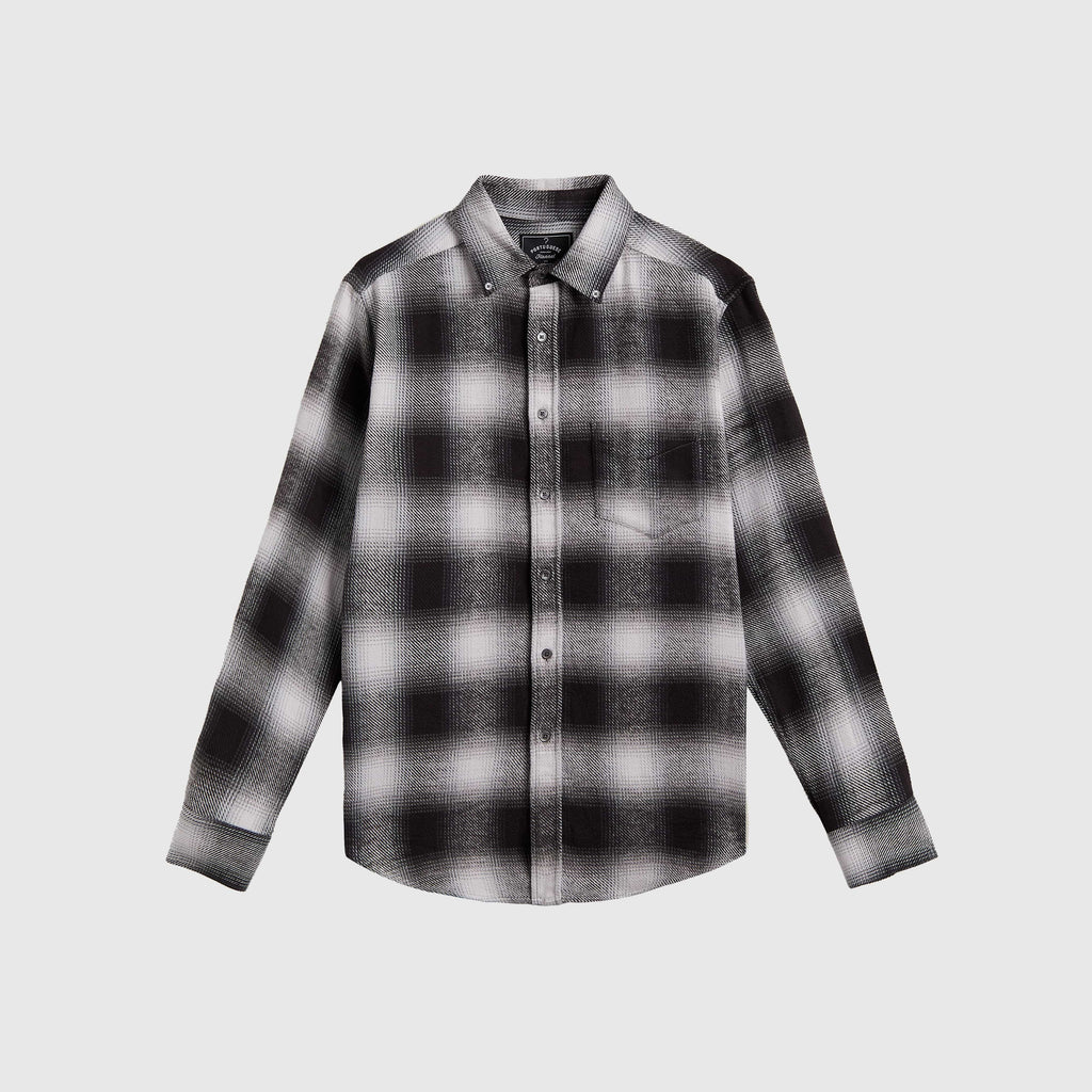 Portuguese Flannel Dune Shirt - Black / White - Front