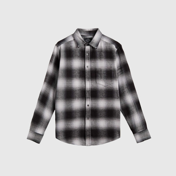 Portuguese Flannel Dune Shirt - Black / White - Front