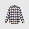 Portuguese Flannel Ecca Shirt - Ecru / Navy - Front