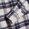 Portuguese Flannel Ecca Shirt - Ecru / Navy - Front Close Up