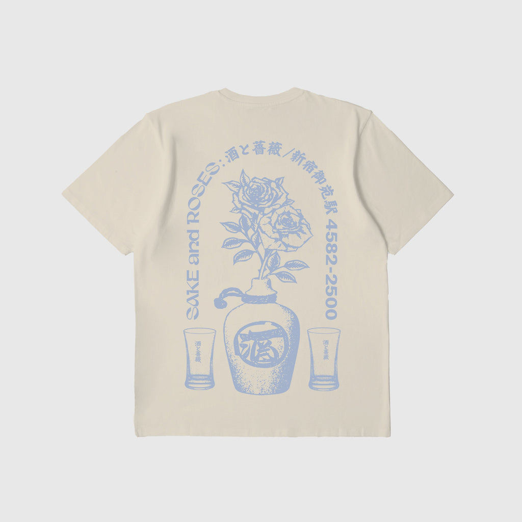 Edwin Sake And Roses Tee - Whitecap Grey Garment Washed - Back