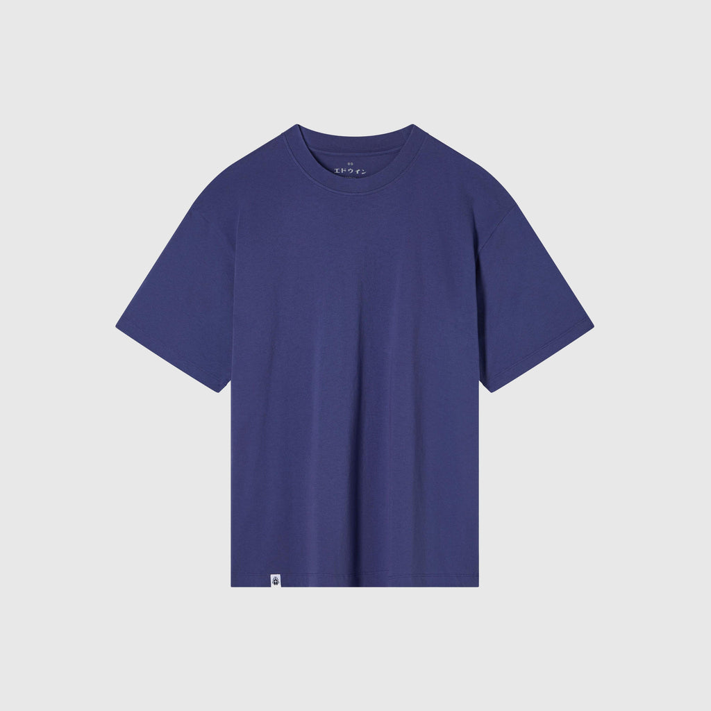 Edwin Oversize Basic TS - Skipper Blue Garment Washed - Front