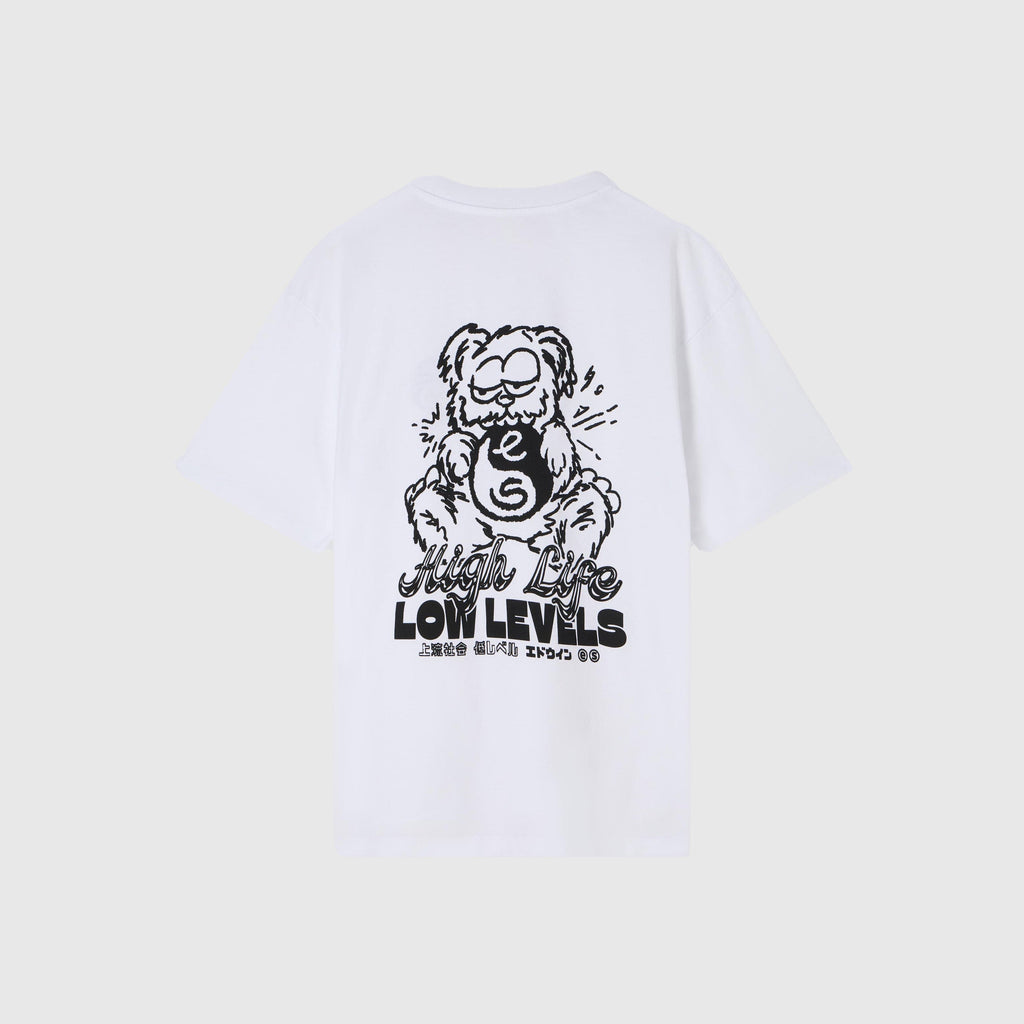 Edwin High Bear Tee - White Garment Washed - Back