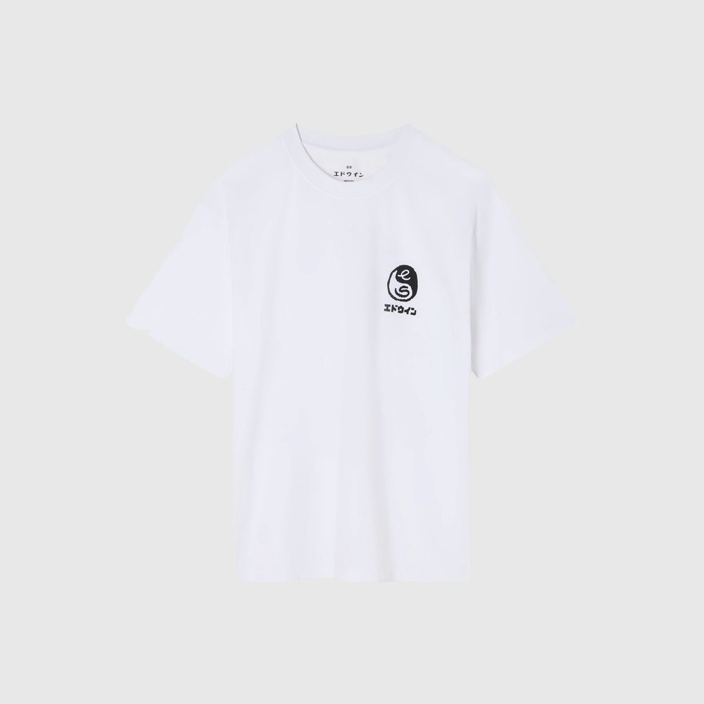 Edwin High Bear Tee - White Garment Washed - Front