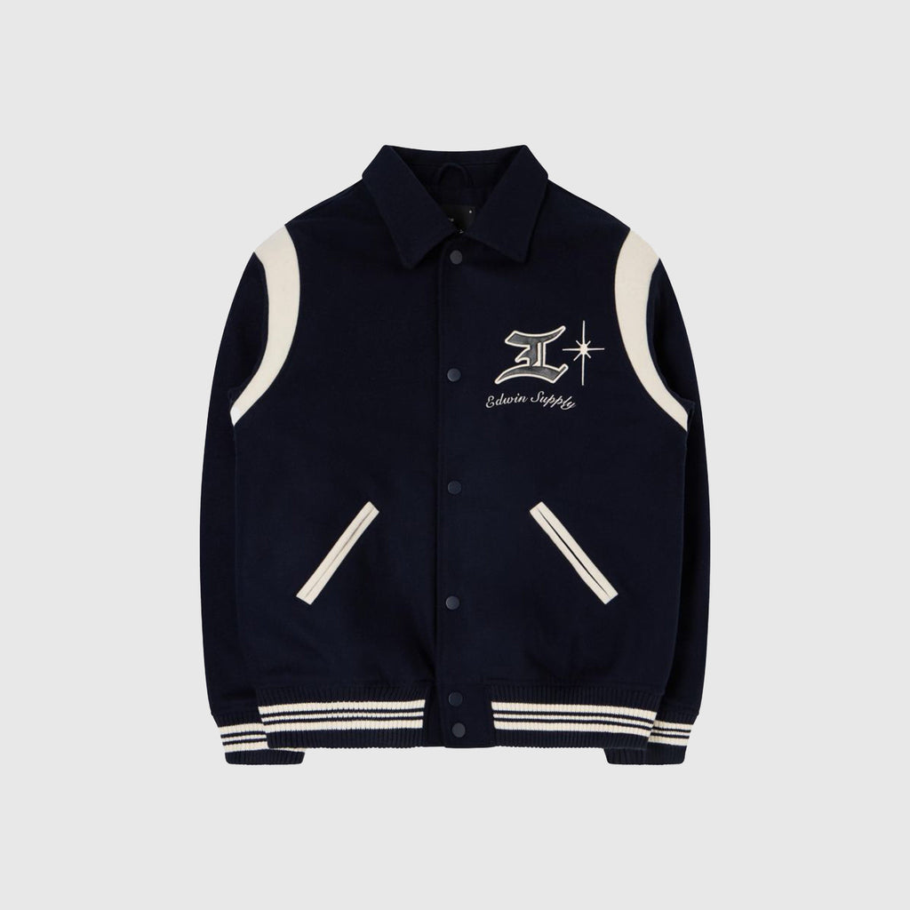 Edwin Campus Jacket Sky - Captain - Front