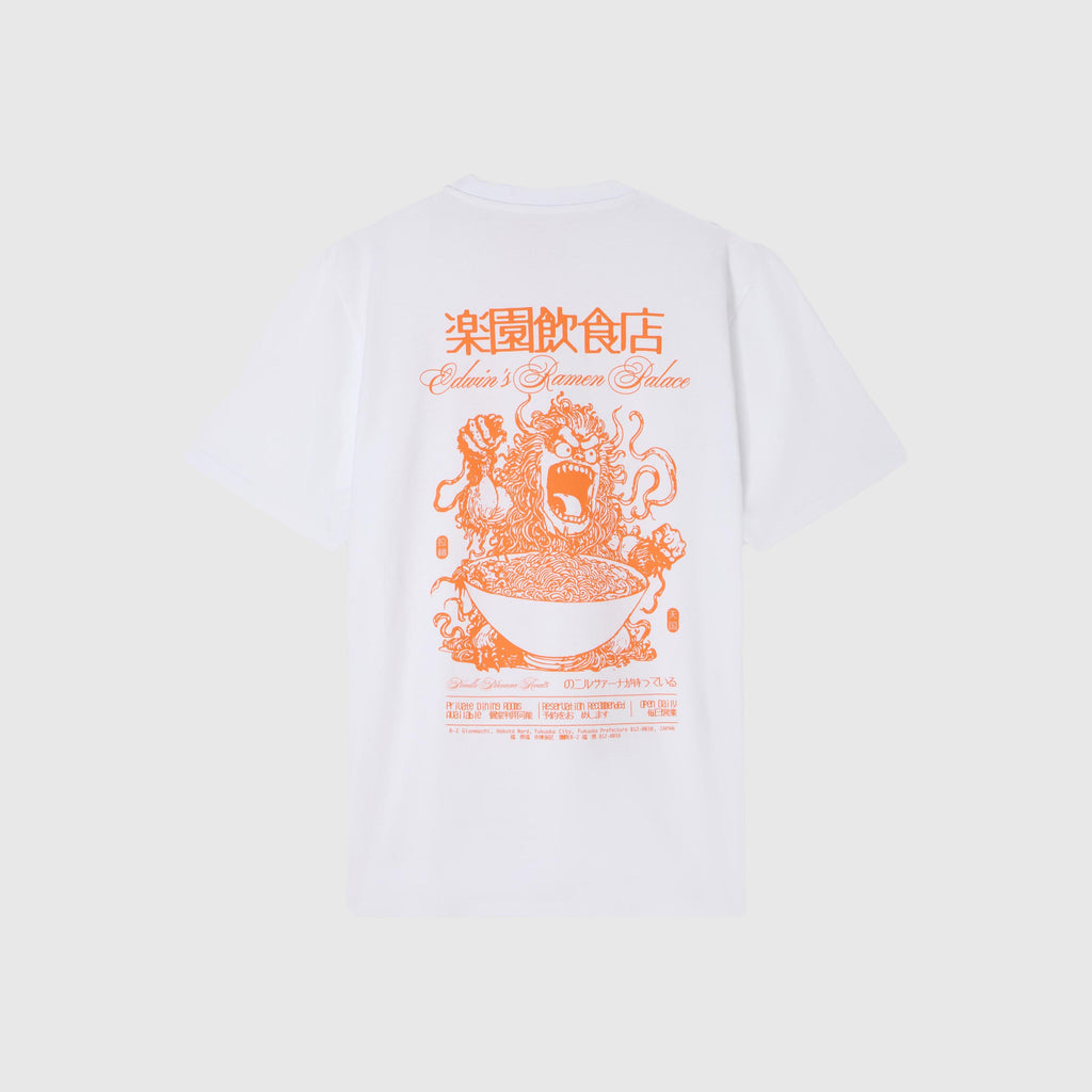 Edwin Ramen Palace Tee - White Garment Washed - Back