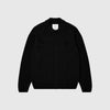 Edwin Mars Polo Cardigan - Black Garment Washed - Front