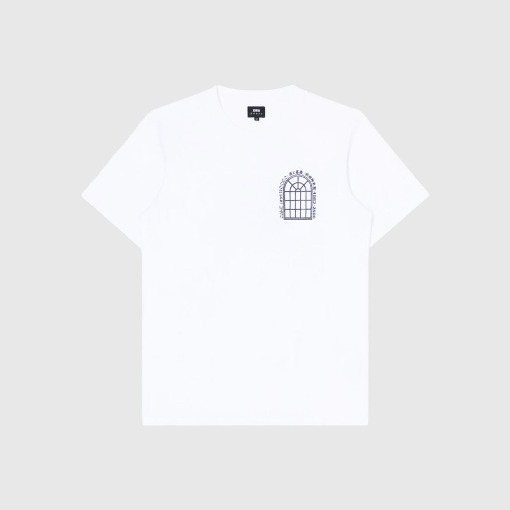 Edwin Sake And Roses Tee - White Garment Washed - Front