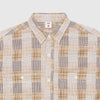 Edwin Work Shirt - Beige / Brown Garment Washed - Front Close Up