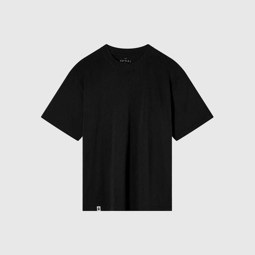 Edwin Oversize Basic TS - Black Garment Washed - Front
