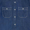 Edwin Work Shirt - Blue Dark Used - Front Close Up