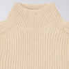 Edwin Roni High Collar Sweater Knit - Beige Garment Washed - Front Close Up