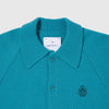 Edwin Mars Polo Cardigan - Baltic Garment Washed - Front Close Up