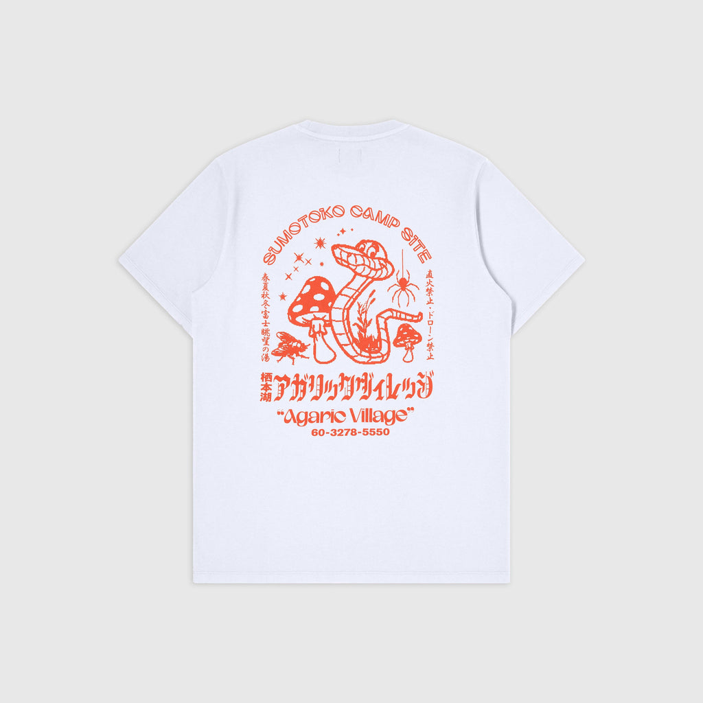 Edwin Agaric Village Tee - White Garment Washed - Back