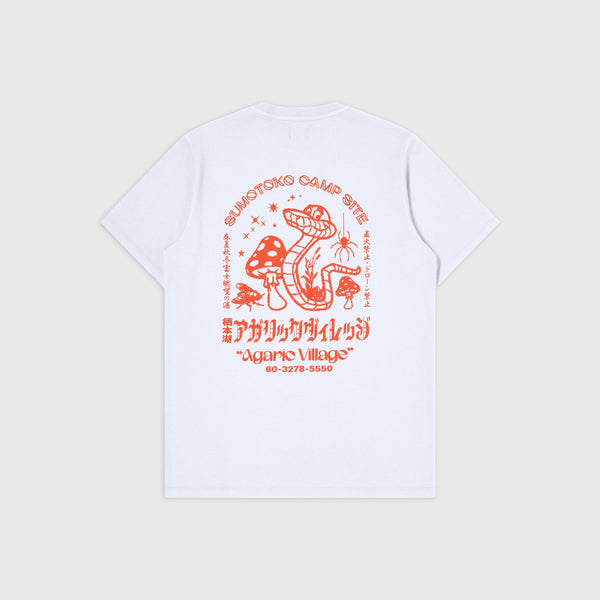 Edwin Agaric Village Tee - White Garment Washed - Back