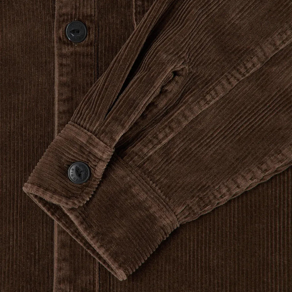 Edwin Ander Shirt L/S - Rain Drum Stone Washed - Front Close Up
