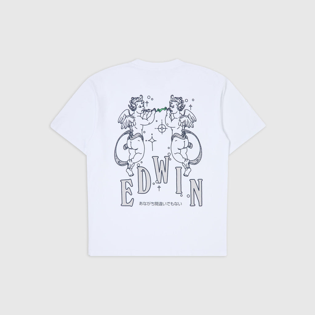 Edwin Angels TS Single Jersey - White Garment Wash - Back