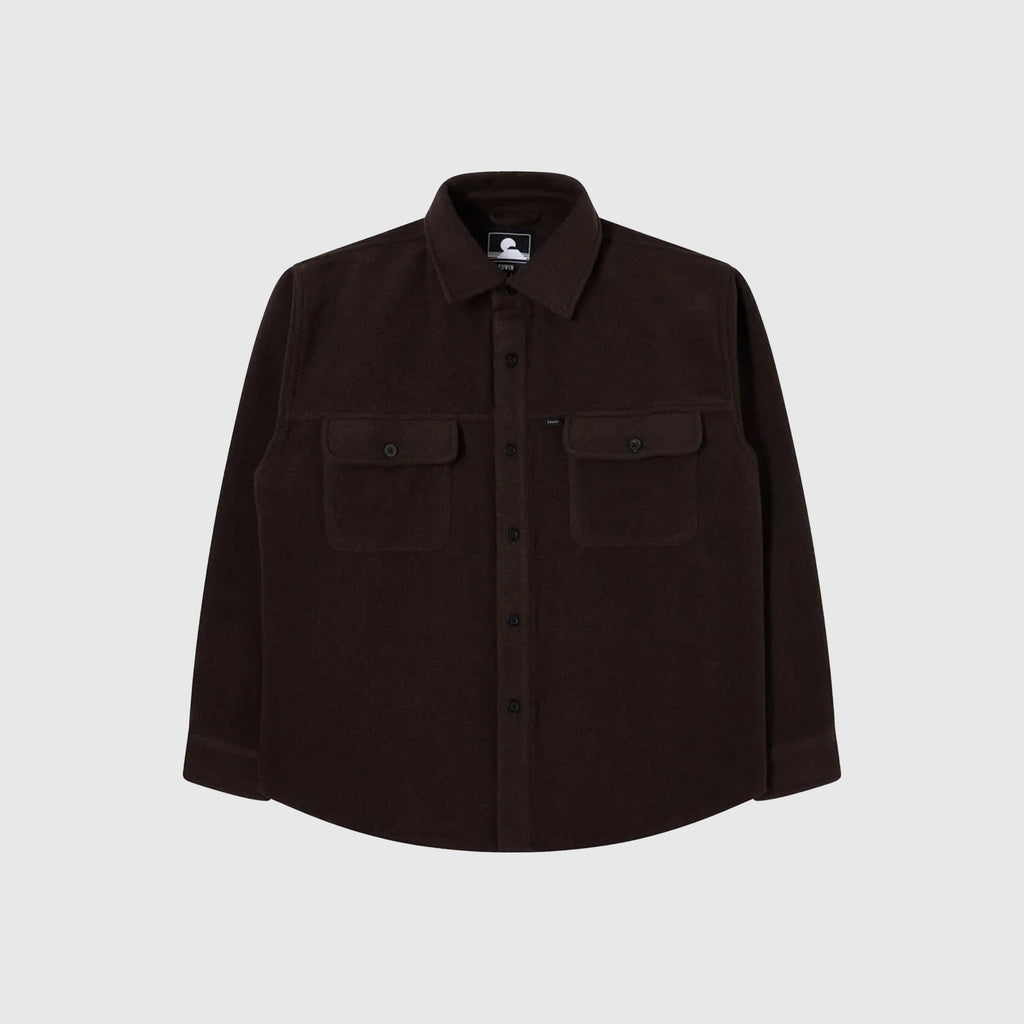 Edwin Jowen Overshirt L/S - Brown Unwashed - Front