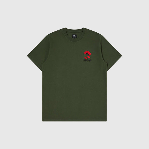 Edwin Kamifuji Chest Tee - Kombu Green - Front