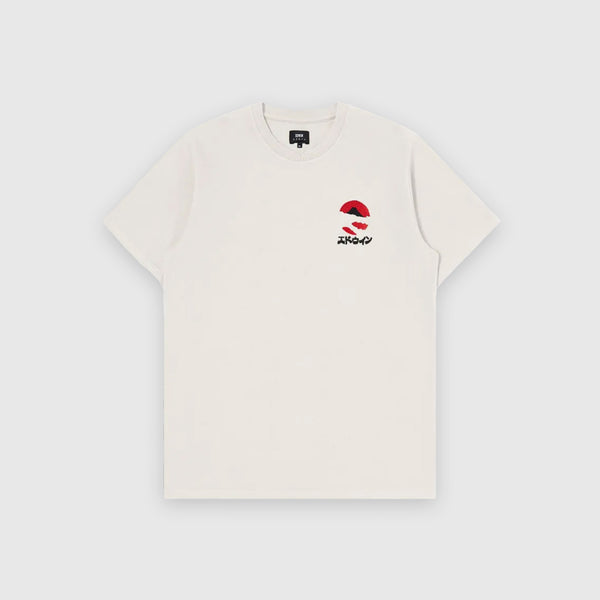 Edwin Kamifuji Chest Tee - Whisper White Garment Washed - Front