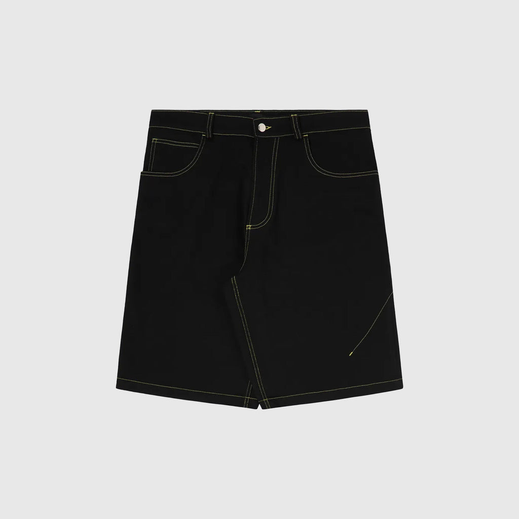 Edwin Worker Short - Black Denim - Front