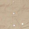 Edwin Coverall Jacket - Beige Garment Washed - Front Close Up
