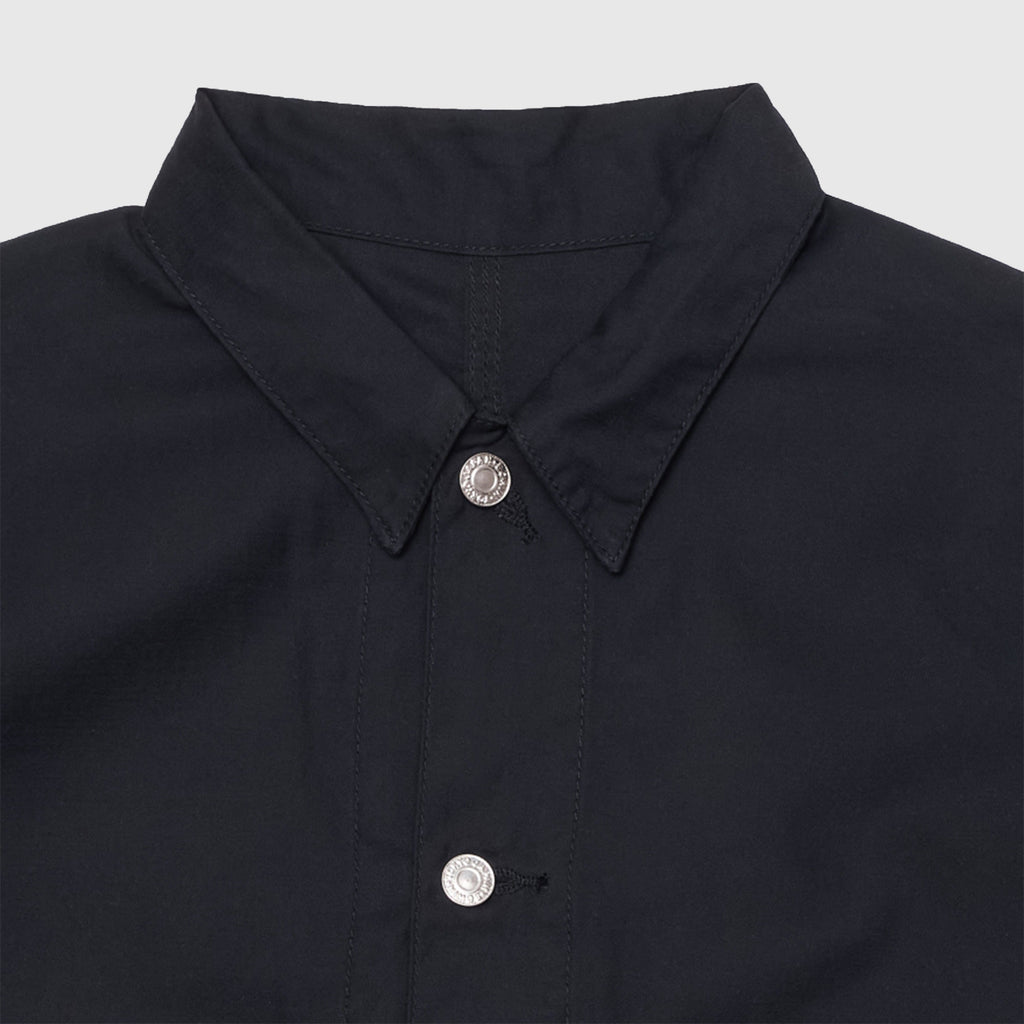 Edwin Coverall Jacket - Black Garment Washed - Front Close Up