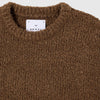 Edwin Dun Textured Sweater - Taupe Garment Washed - Front Close Up