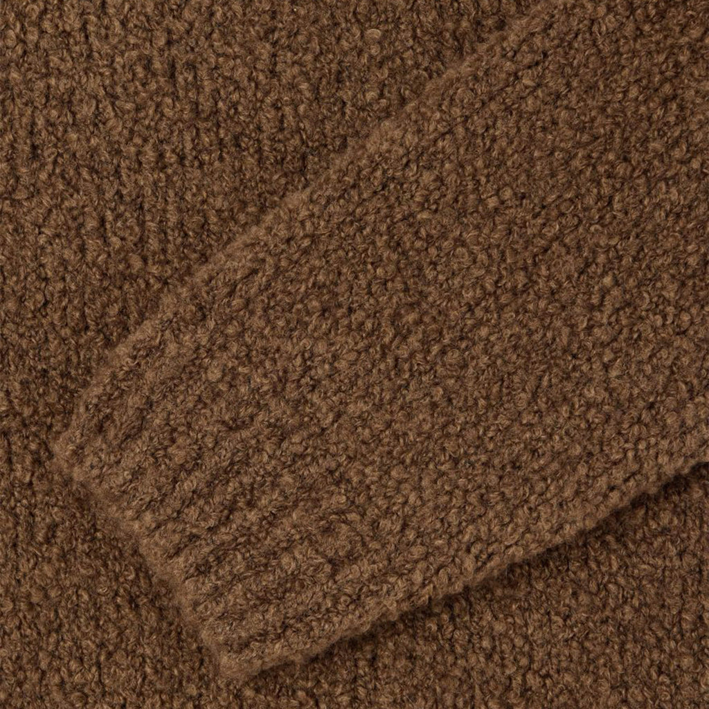 Edwin Dun Textured Sweater - Taupe Garment Washed - Front Close Up