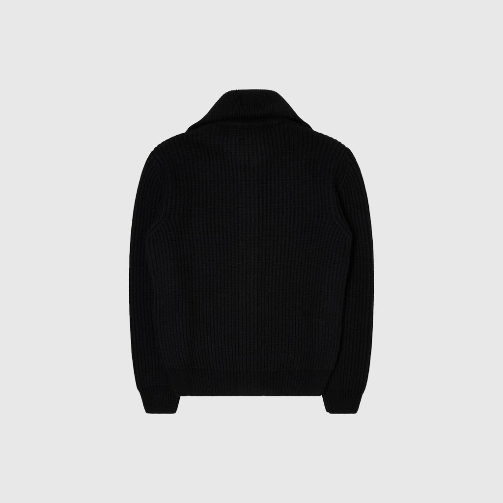 Edwin Gary Zipped Cardigan - Black - Back