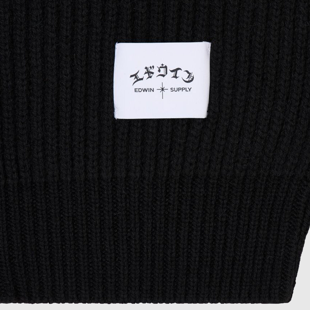 Edwin Gary Zipped Cardigan - Black - Front
