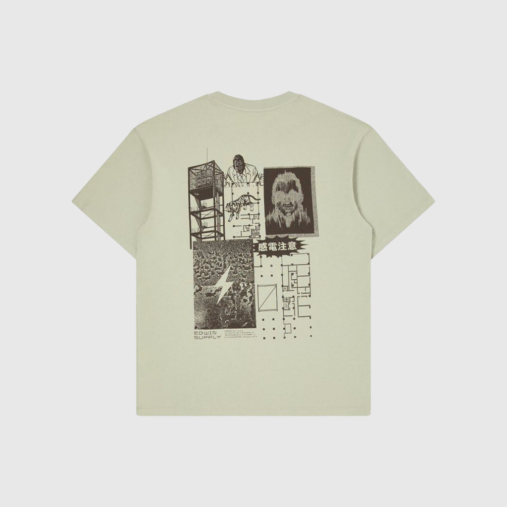 Edwin Hazardous Voltage T Shirt - Desert Sage - Back