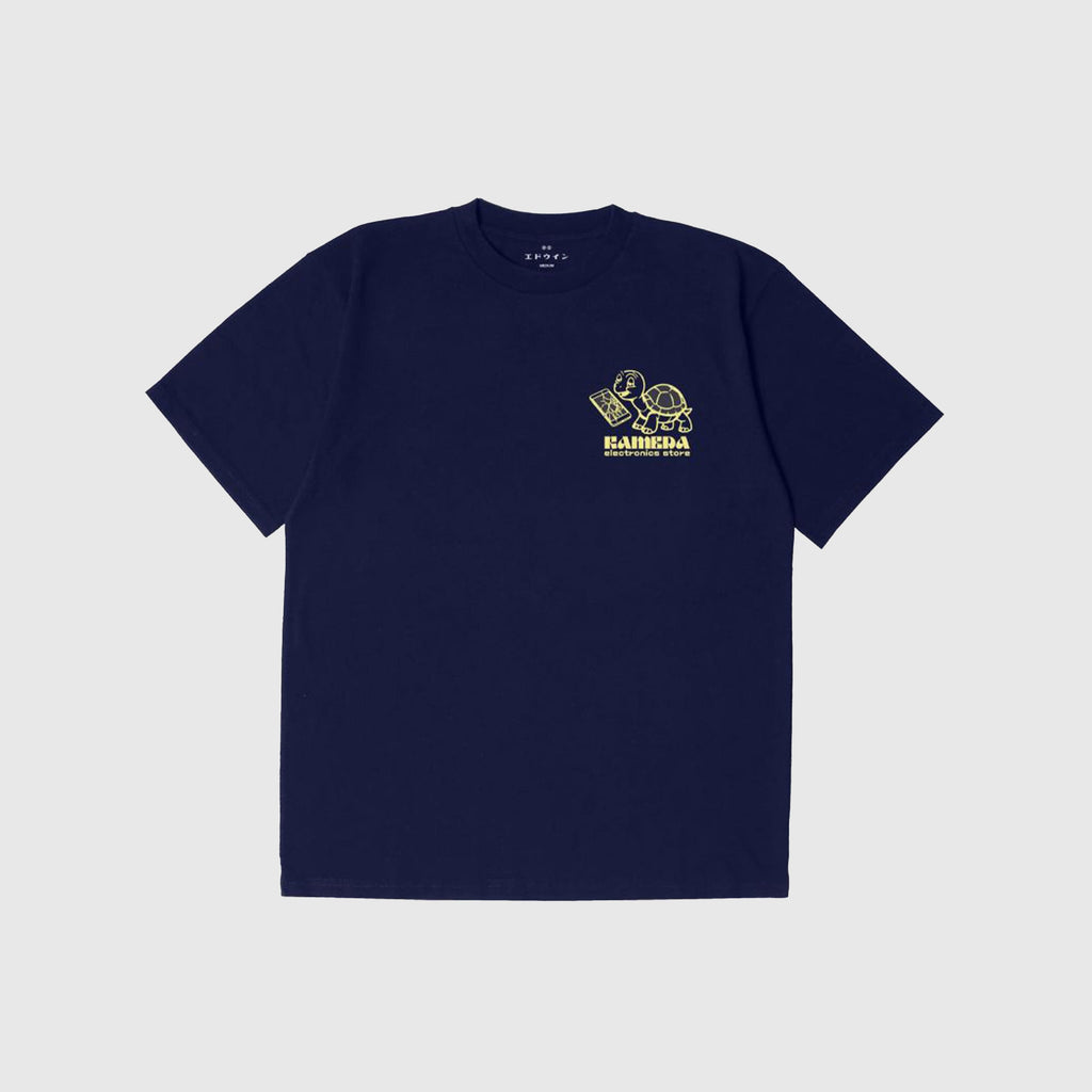 Edwin Kamera Tee - Maritime Blue Garment Washed - Front