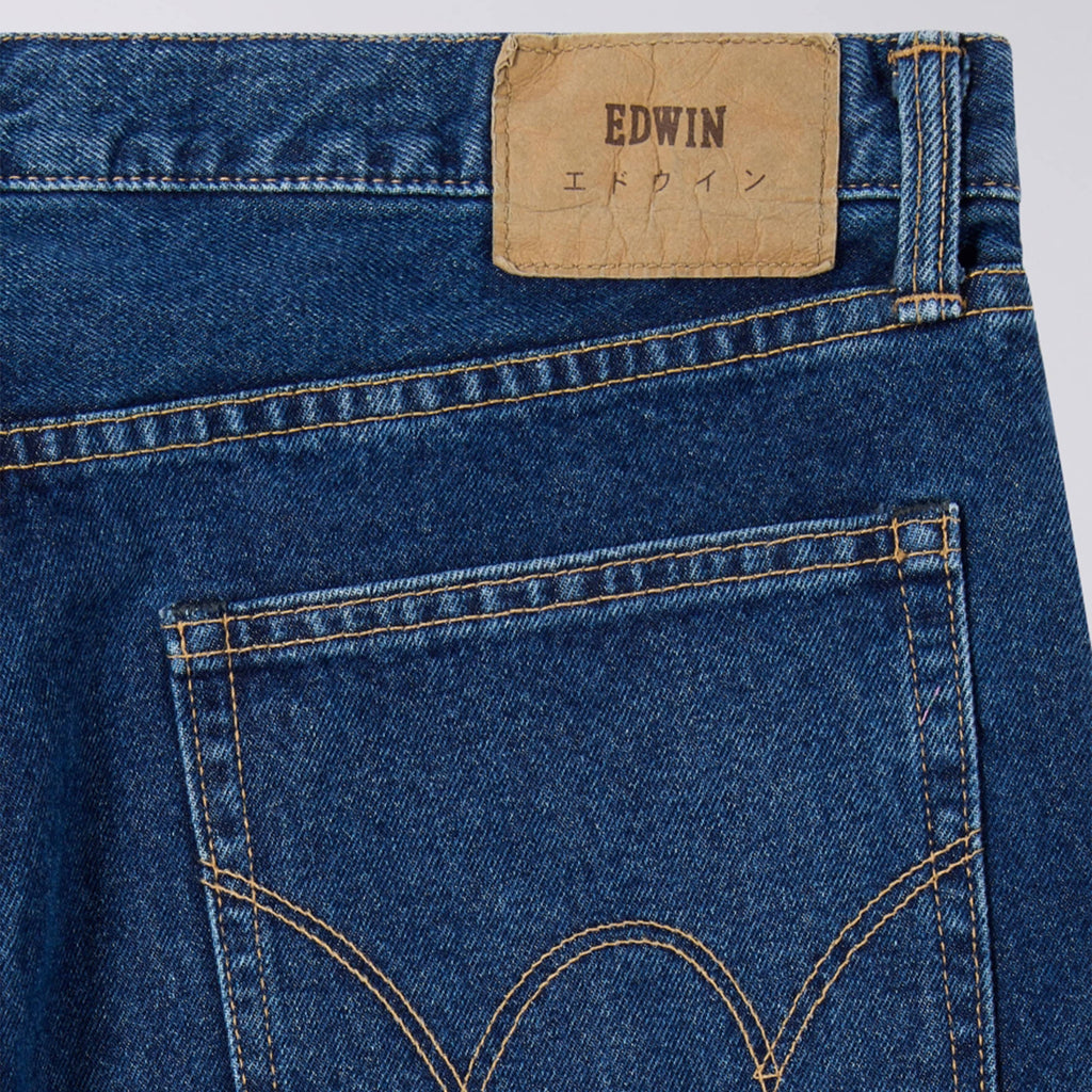 Edwin Loose Jeans - Blue Mid Used - Back Close Up