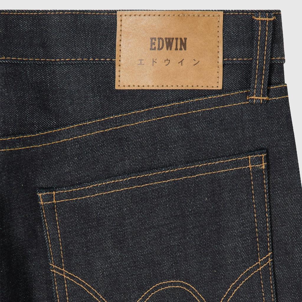 Edwin Loose Jeans Rainbow Selvage - Blue Unwashed - Back Close Up