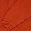Edwin Mars Polo Cardigan - Orange Garment Washed - Front Close Up