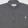 Edwin Millbury Shirt - Black / White Garment Washed - Front Close Up