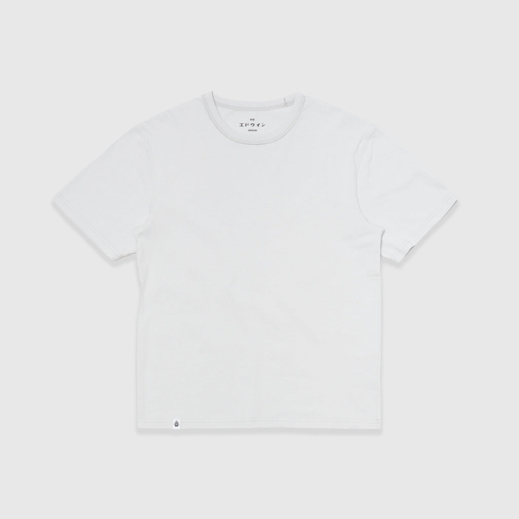 Edwin Regular Basic Tee - Glacier Grey Garment Washed - Front