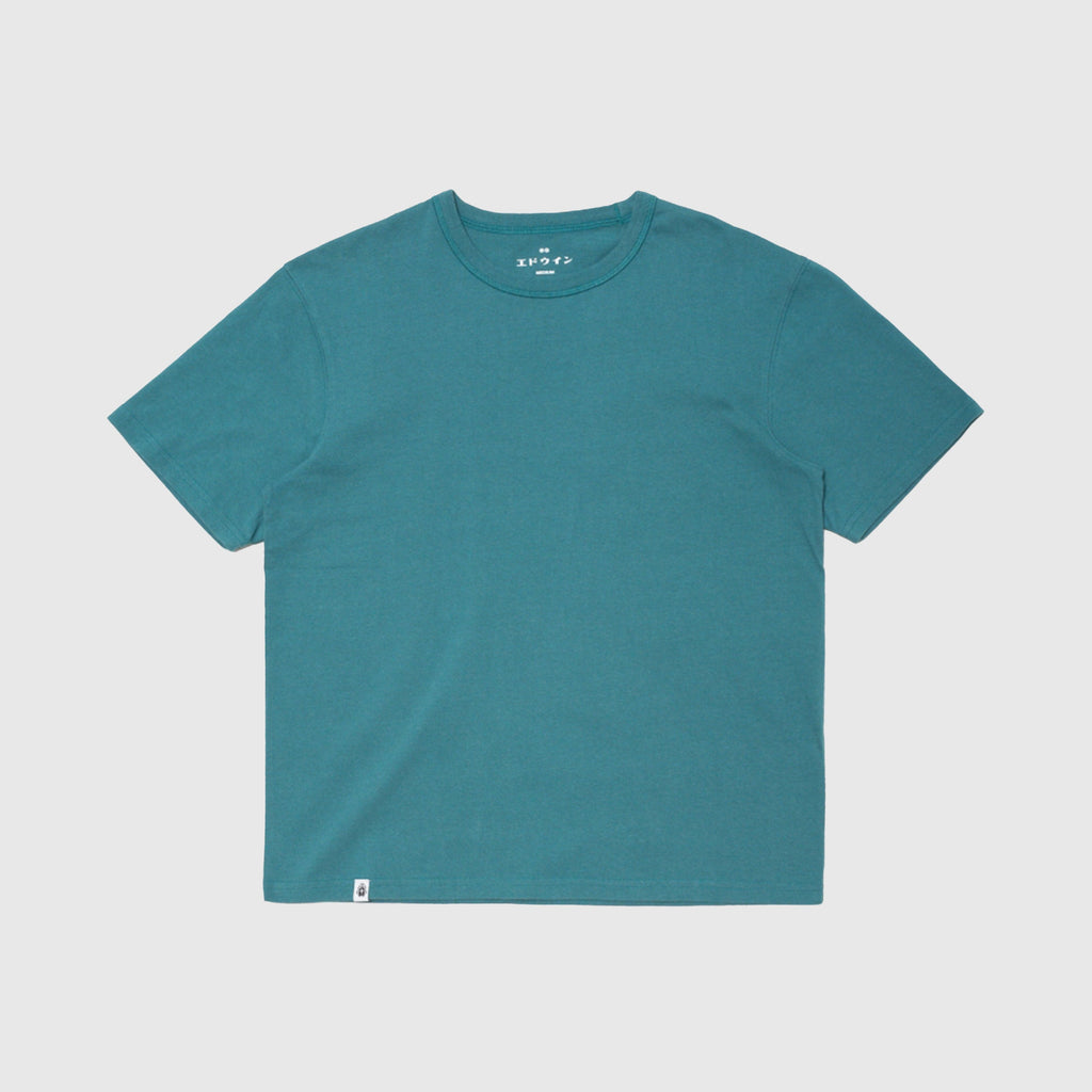 Edwin Regular Basic Tee - Mediterranea Garment Washed - Front