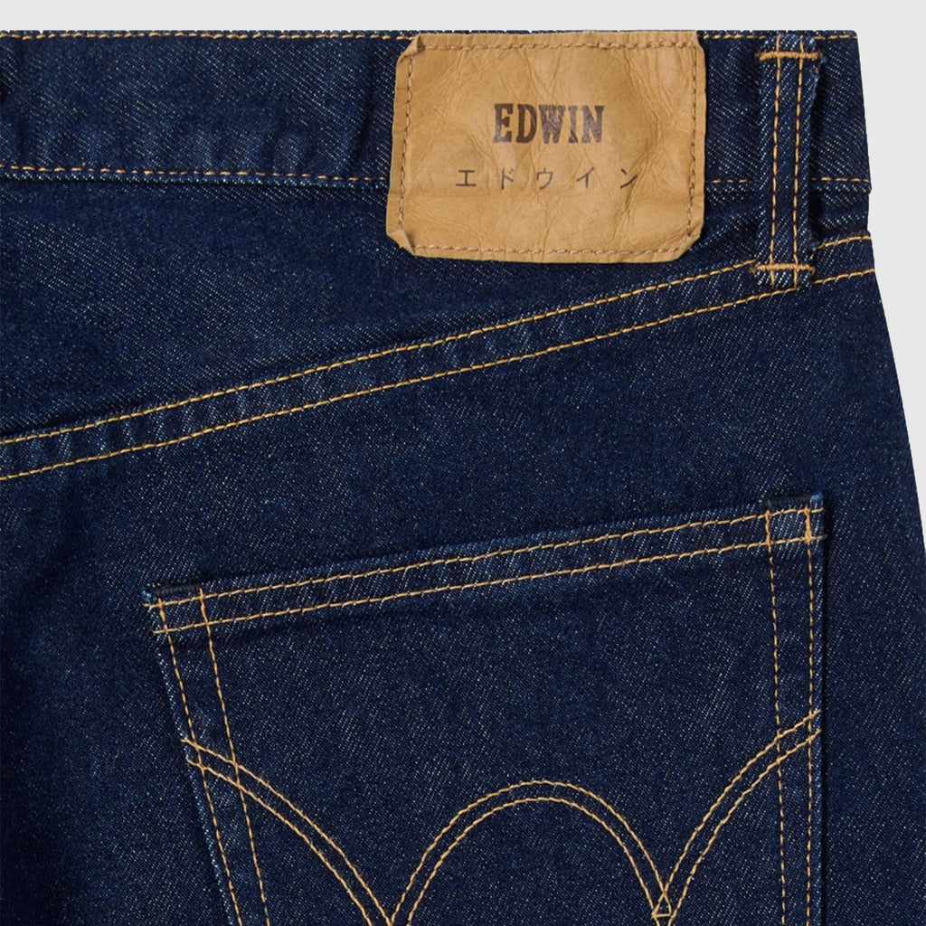 Edwin Regular Straight - Blue Rinsed - Back Close Up
