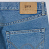 Edwin Regular Tapered Kaihara Pure Indigo Opened Denim - Blue Light Used - Back Close Up