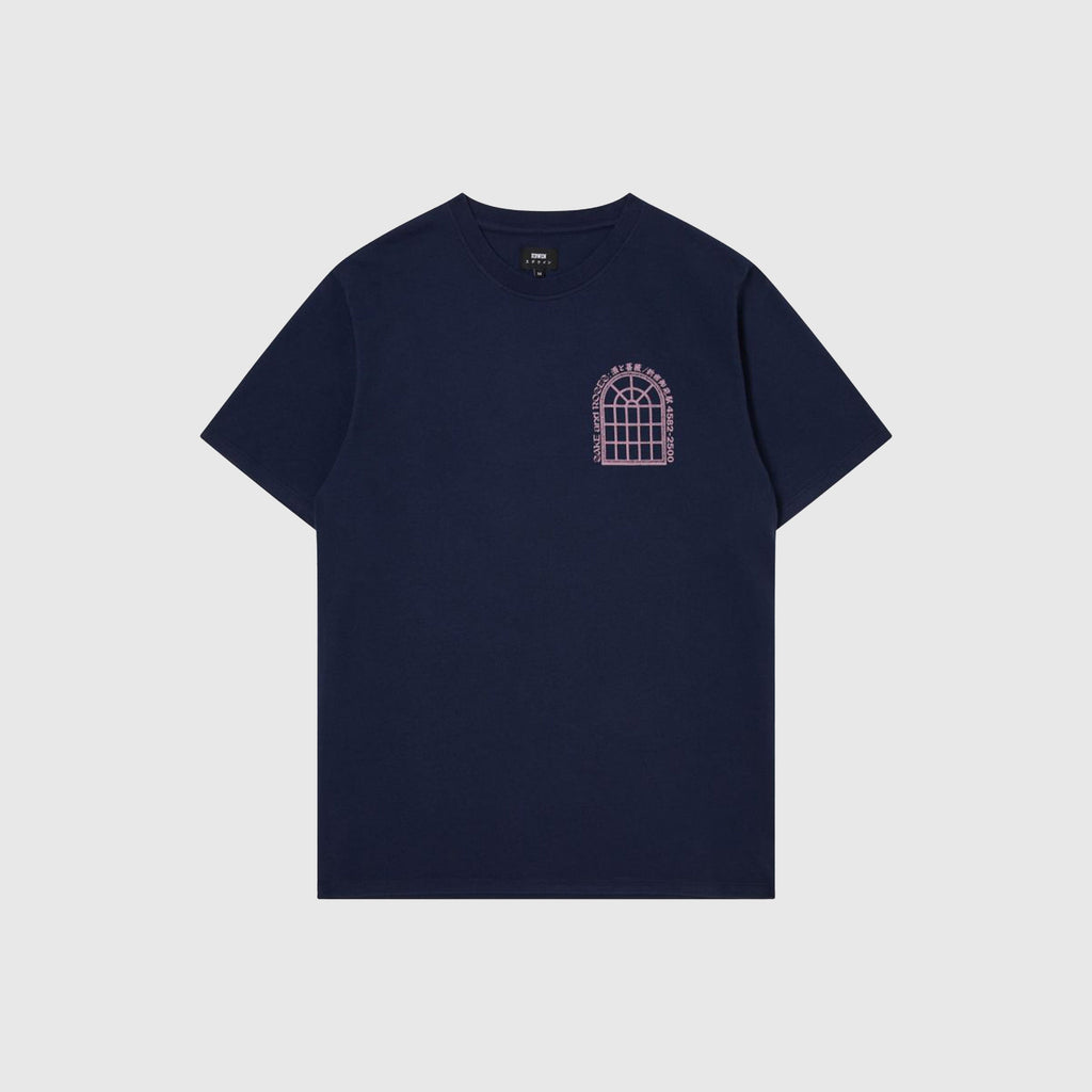Edwin Sake And Roses Tee - Marmite Blue Garment Washed - Front