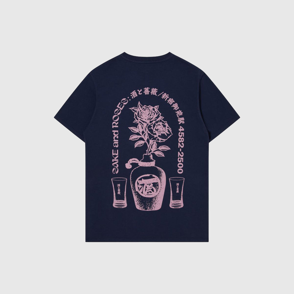 Edwin Sake And Roses Tee - Marmite Blue Garment Washed - Back